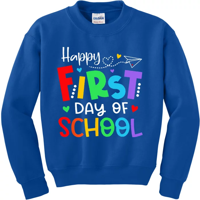 Happy First Day Of School Teacher Back To School Kids Sweatshirt