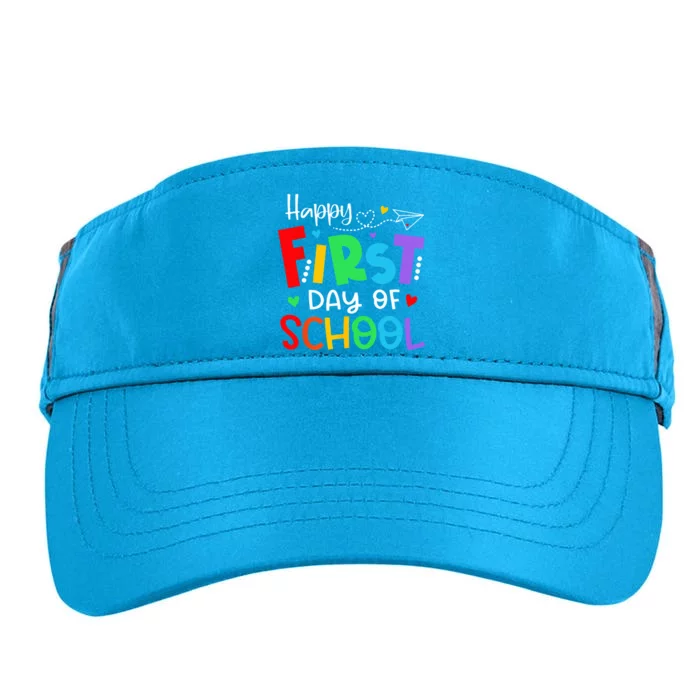 Happy First Day Of School Teacher Back To School Adult Drive Performance Visor