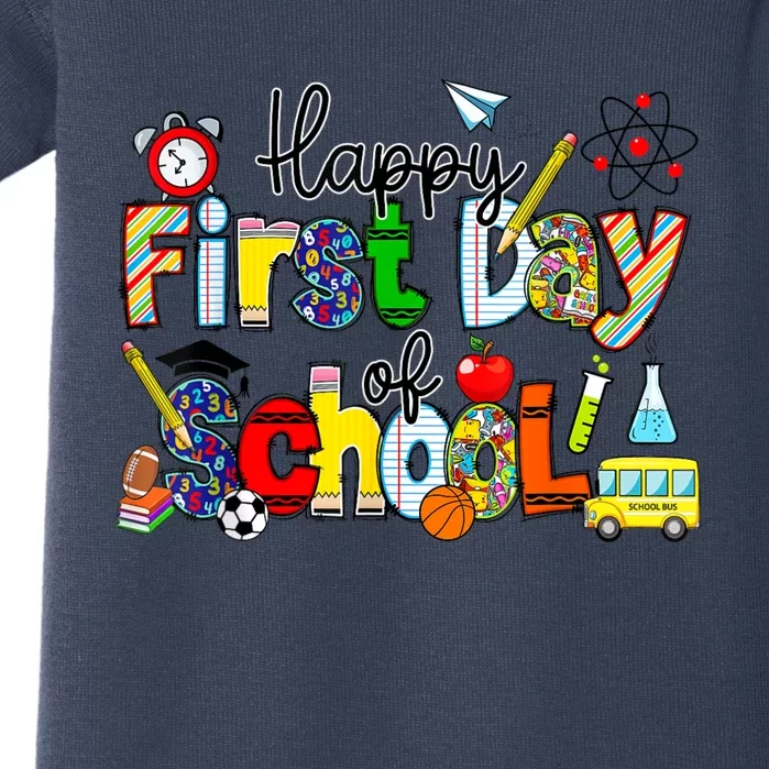 Happy First Day Of School Teachers Students Back To School Baby Bodysuit