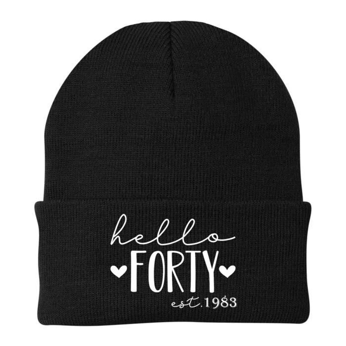 Hello Forty Est 1983 40 Years Old 40th Birthday For gift Knit Cap Winter Beanie