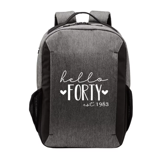 Hello Forty Est 1983 40 Years Old 40th Birthday For gift Vector Backpack