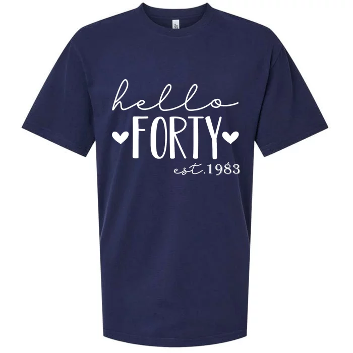 Hello Forty Est 1983 40 Years Old 40th Birthday For gift Sueded Cloud Jersey T-Shirt