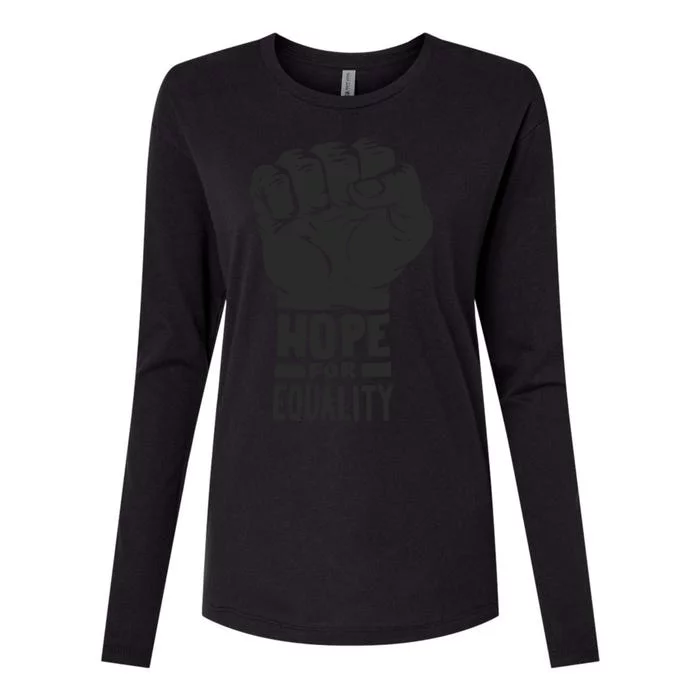 Hope For Equality Black History Month Womens Cotton Relaxed Long Sleeve T-Shirt