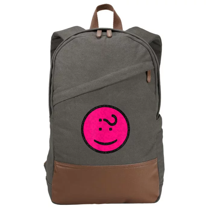 Happy Face Emoticon Funny Graphic for Teens Cotton Canvas Backpack