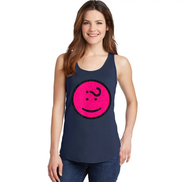 Happy Face Emoticon Funny Graphic for Teens Ladies Essential Tank