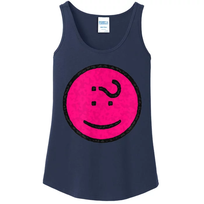 Happy Face Emoticon Funny Graphic for Teens Ladies Essential Tank