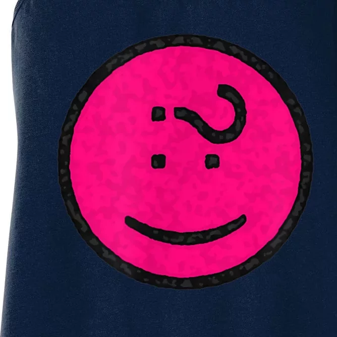 Happy Face Emoticon Funny Graphic for Teens Women's Racerback Tank