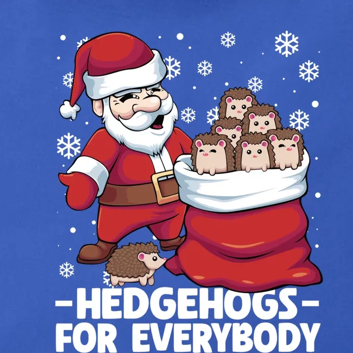 Hedgehogs For Everybody Santa Christmas Hedgehog Funny Cool Gift Zip Tote Bag