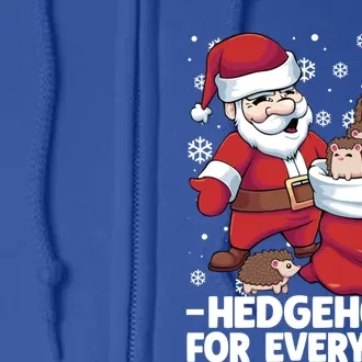 Hedgehogs For Everybody Santa Christmas Hedgehog Funny Cool Gift Full Zip Hoodie