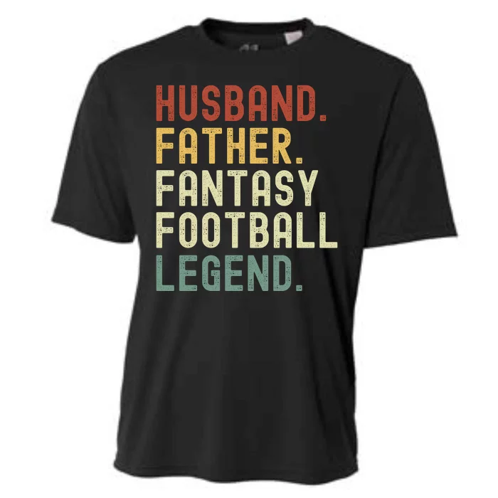 Husband Father Fantasy Football Legend Funny Husband Dad Funny Draft Fathers Cooling Performance Crew T-Shirt