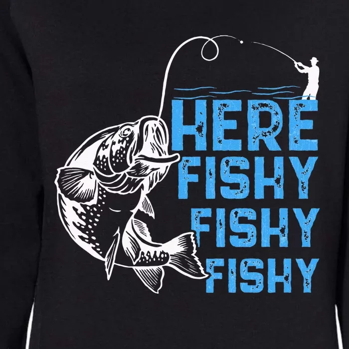 Here Fishy Funny Fishkeeping Aquarist Aquarium Graphic Womens California Wash Sweatshirt