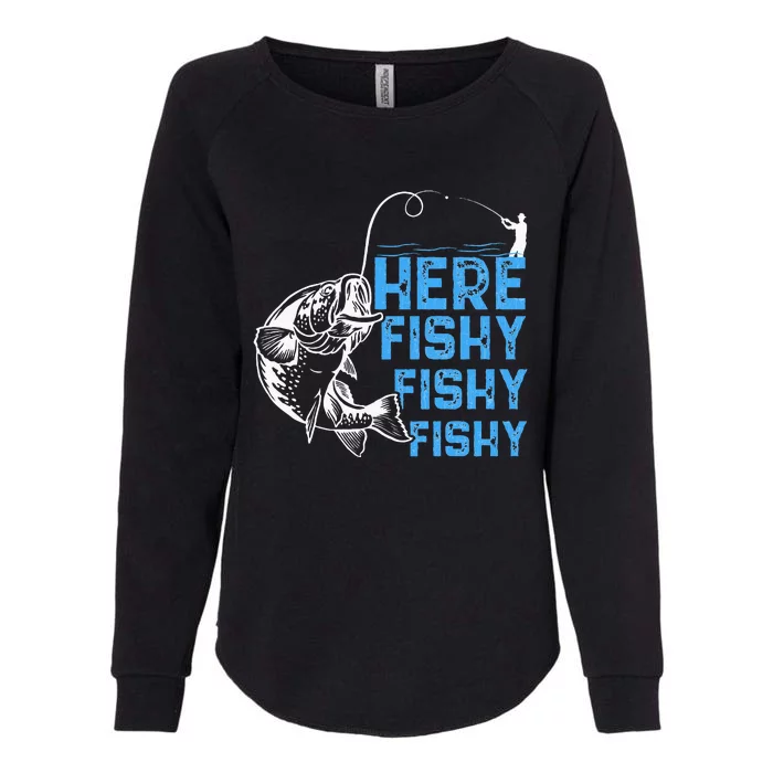 Here Fishy Funny Fishkeeping Aquarist Aquarium Graphic Womens California Wash Sweatshirt