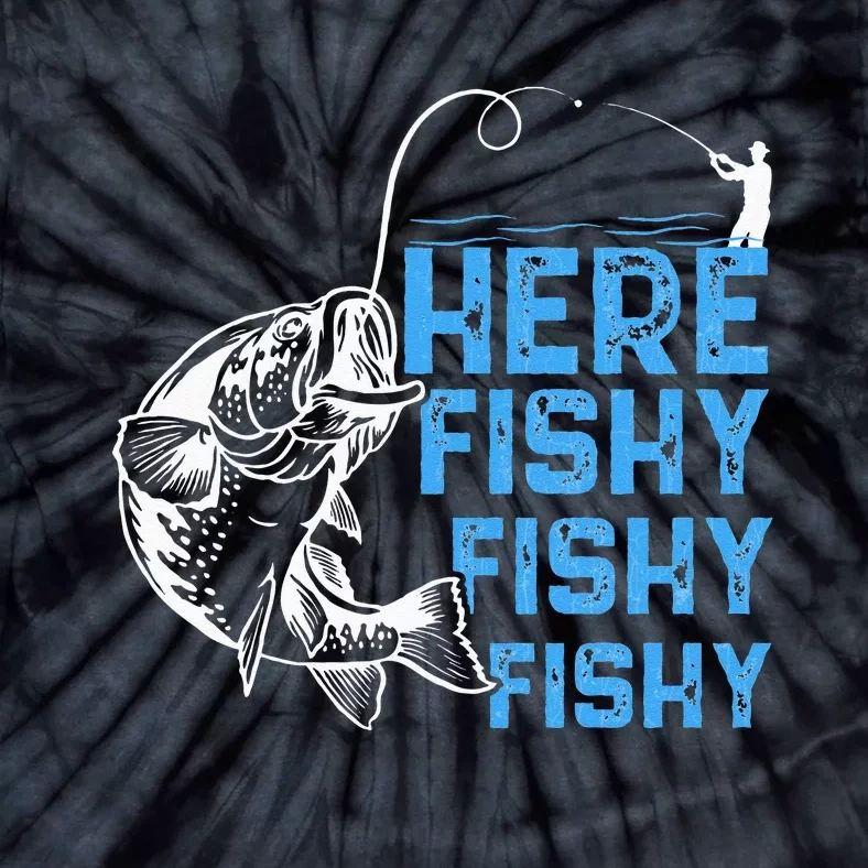 Here Fishy Funny Fishkeeping Aquarist Aquarium Graphic Tie-Dye T-Shirt