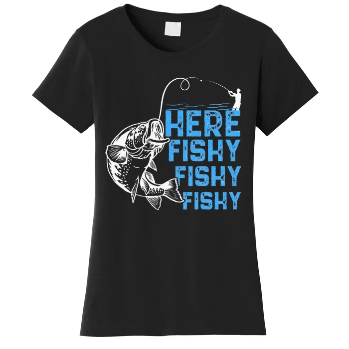 Here Fishy Funny Fishkeeping Aquarist Aquarium Graphic Women's T-Shirt