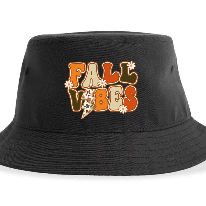 Hello Fall Floral Retro Vibes Sustainable Bucket Hat