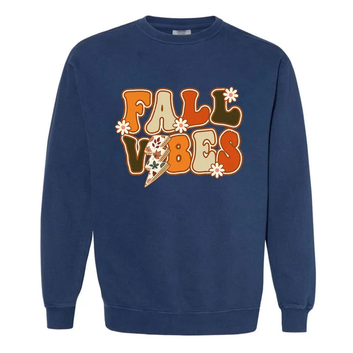 Hello Fall Floral Retro Vibes Garment-Dyed Sweatshirt