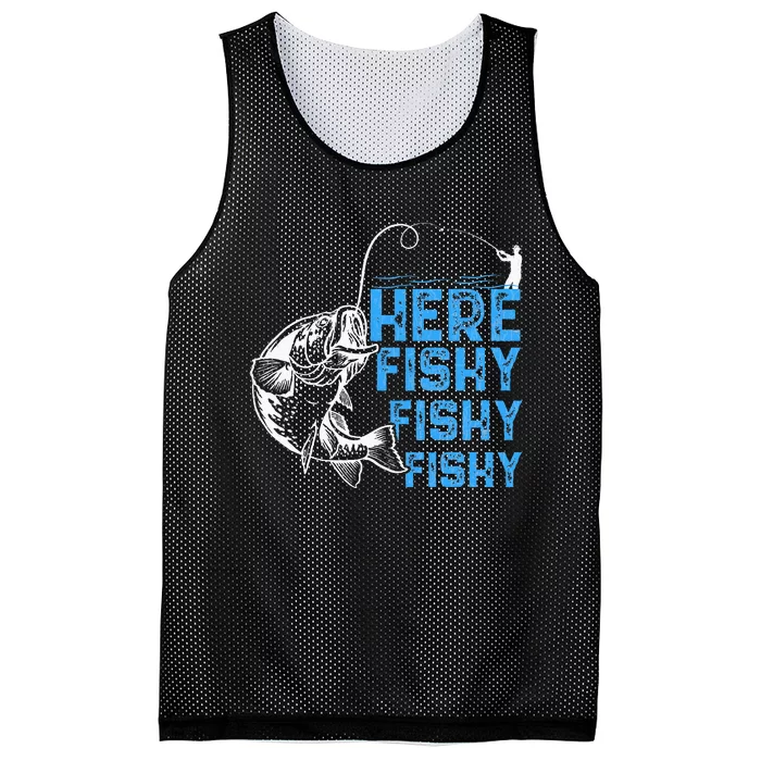 Here Fishy Funny Fishkeeping Aquarist Aquarium Graphic Mesh Reversible Basketball Jersey Tank