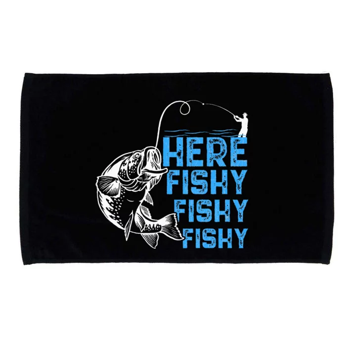 Here Fishy Funny Fishkeeping Aquarist Aquarium Graphic Microfiber Hand Towel