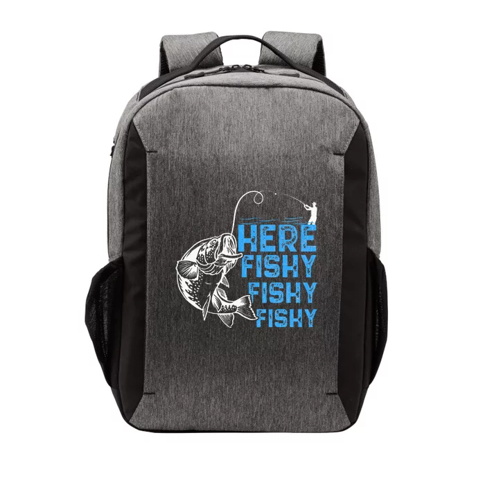 Here Fishy Funny Fishkeeping Aquarist Aquarium Graphic Vector Backpack