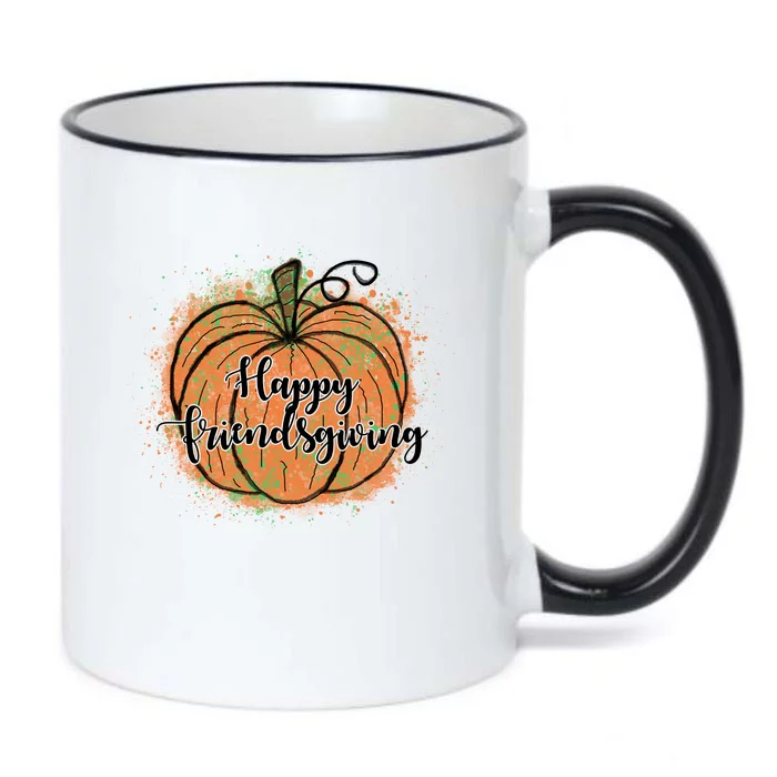 Happy Friendsgiving Fall Pumpkin Gift Black Color Changing Mug