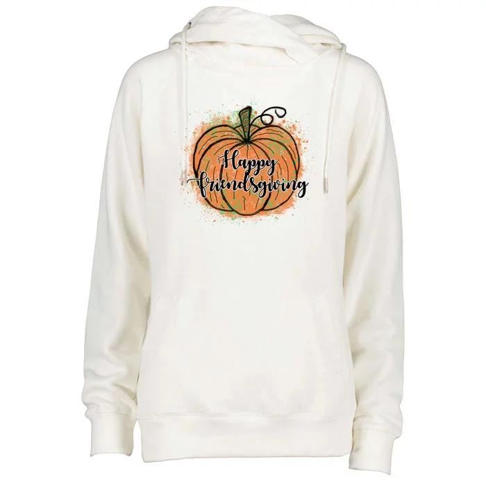 Happy Friendsgiving Fall Pumpkin Gift Womens Funnel Neck Pullover Hood