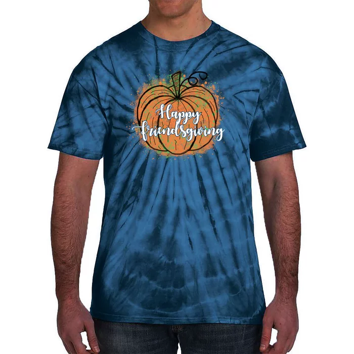 Happy Friendsgiving Fall Pumpkin Gift Tie-Dye T-Shirt