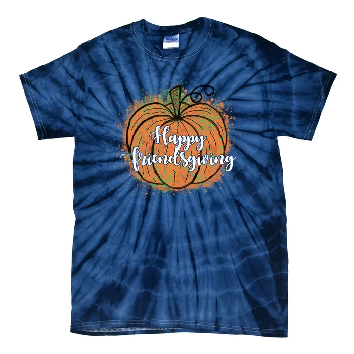 Happy Friendsgiving Fall Pumpkin Gift Tie-Dye T-Shirt