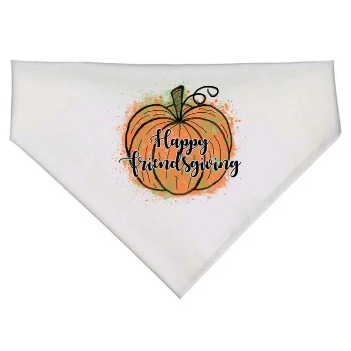 Happy Friendsgiving Fall Pumpkin Gift USA-Made Doggie Bandana