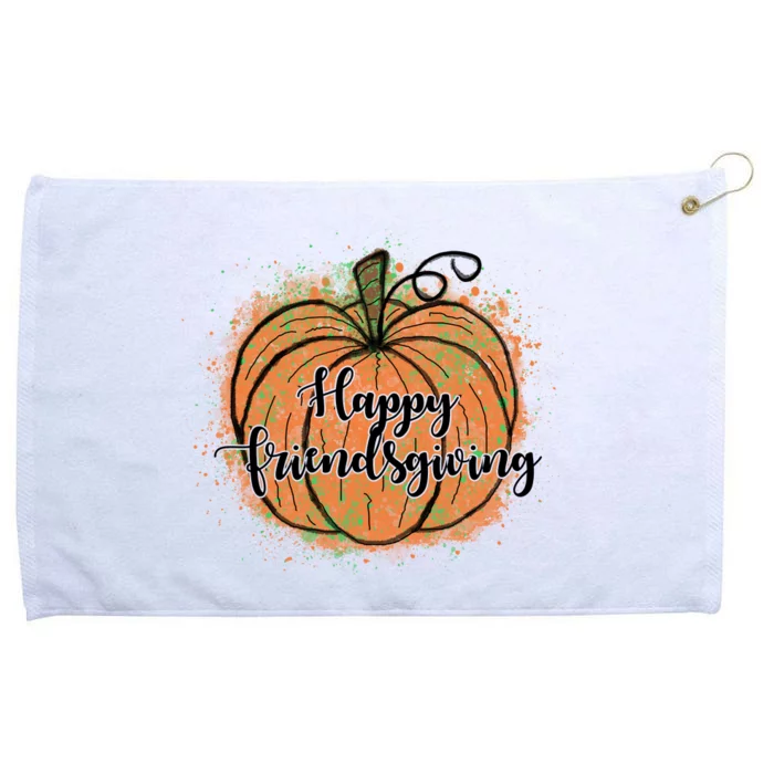 Happy Friendsgiving Fall Pumpkin Gift Grommeted Golf Towel