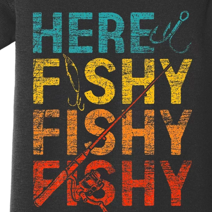 Here Fishy Fishy Fishy Baby Bodysuit