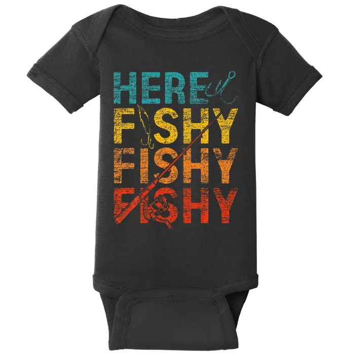 Here Fishy Fishy Fishy Baby Bodysuit