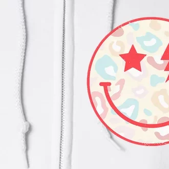 Happy Face Floral Preppy Aesthetic Smiling Face Full Zip Hoodie