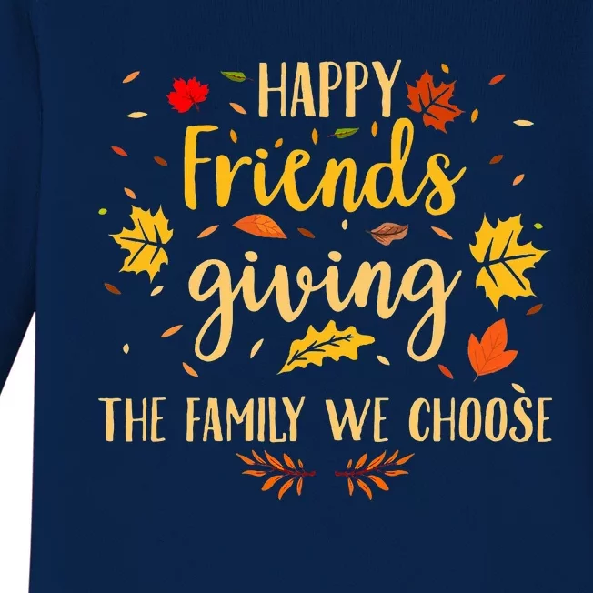 Happy Friendsgiving Friends & Family Fall Thanksgiving Baby Long Sleeve Bodysuit