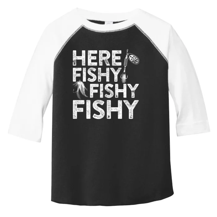 Here Fishy Fisherman Gift Toddler Fine Jersey T-Shirt