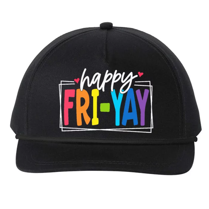 Happy Friyay Friday Funny Teacher Friyay Teacher Snapback Five-Panel Rope Hat