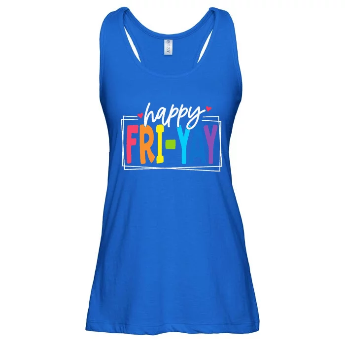 Happy Friyay Friday Funny Teacher Friyay Teacher Ladies Essential Flowy Tank