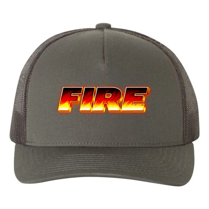 Hot Fire Flames Yupoong Adult 5-Panel Trucker Hat