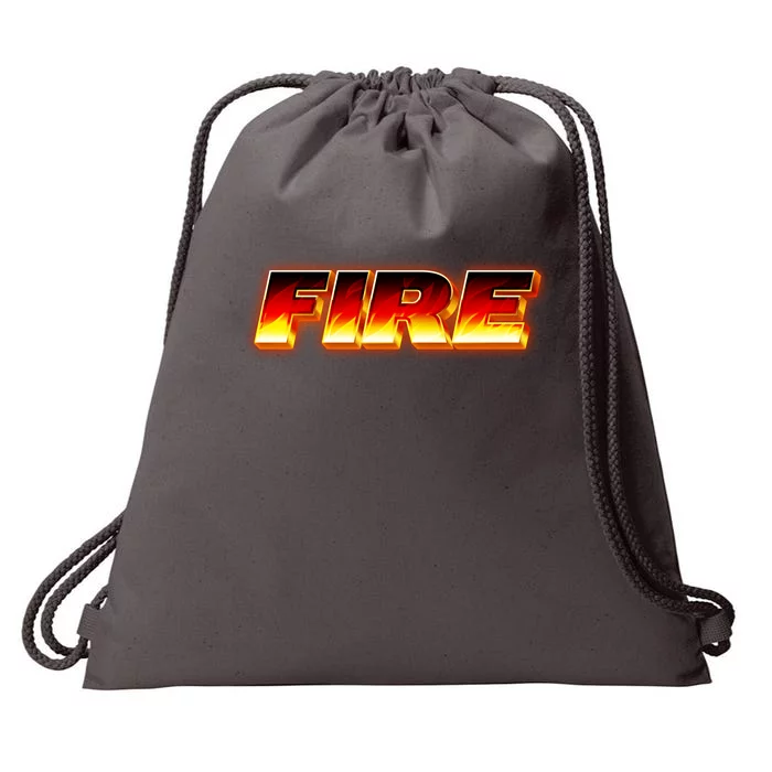 Hot Fire Flames Drawstring Bag