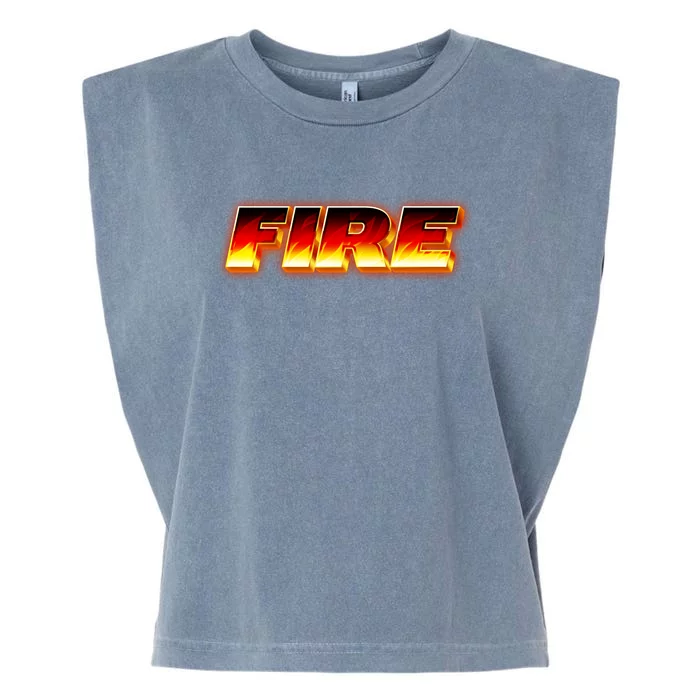 Hot Fire Flames Garment-Dyed Women's Muscle Tee