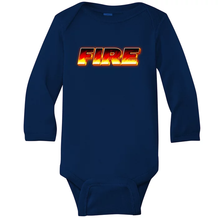 Hot Fire Flames Baby Long Sleeve Bodysuit