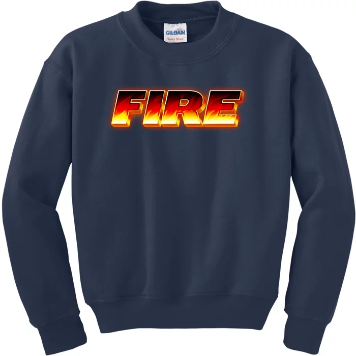 Hot Fire Flames Kids Sweatshirt