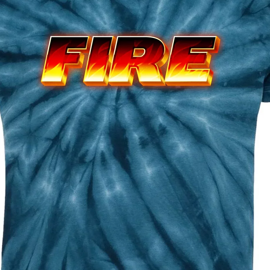 Hot Fire Flames Kids Tie-Dye T-Shirt