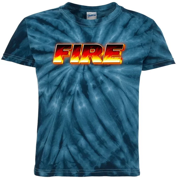 Hot Fire Flames Kids Tie-Dye T-Shirt