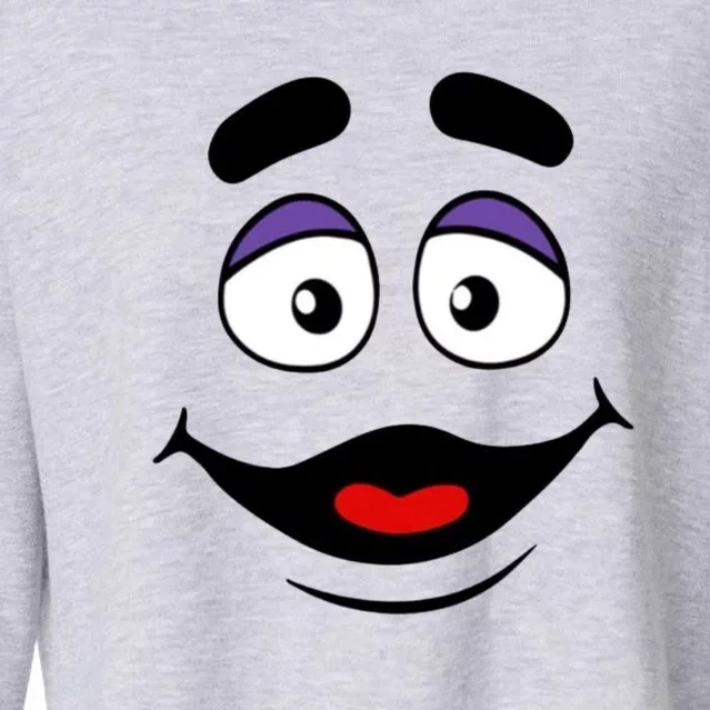 Halloween Face Funny Cropped Pullover Crew