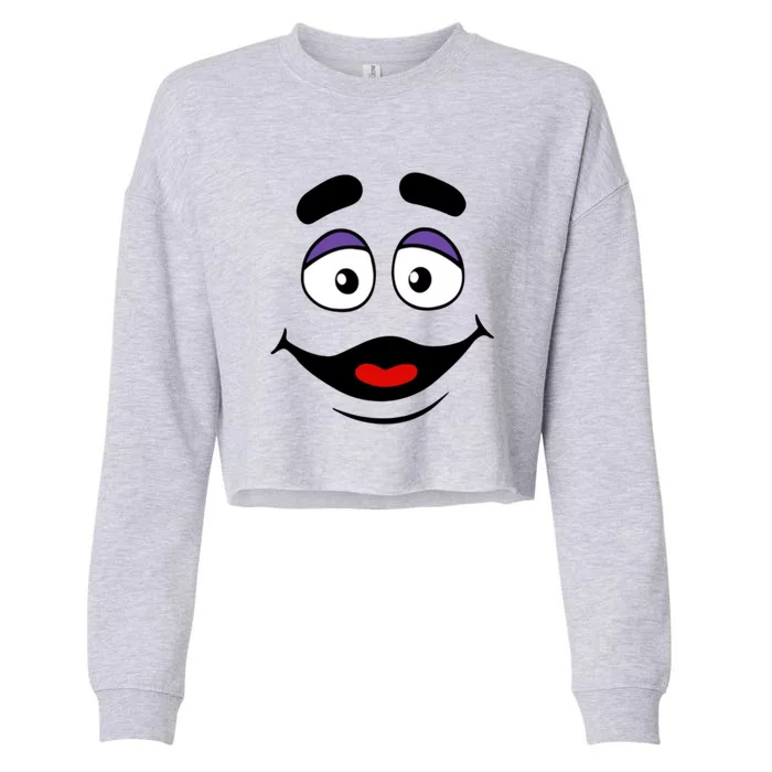 Halloween Face Funny Cropped Pullover Crew