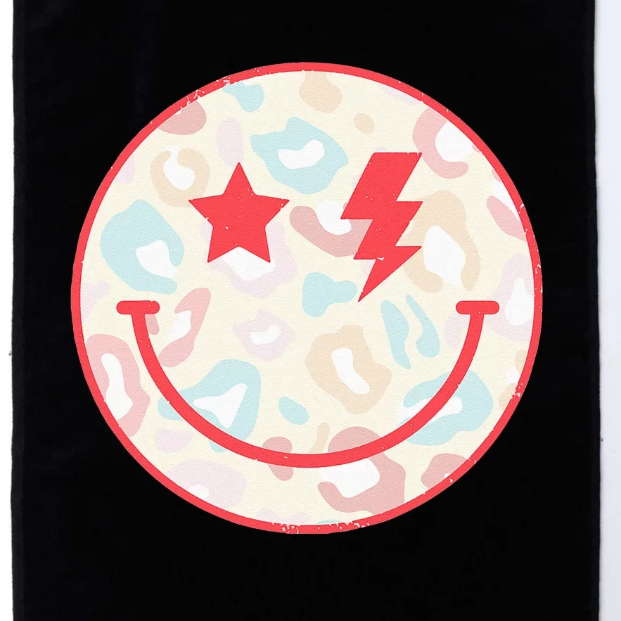 Happy Face Floral Preppy Aesthetic Smiling Face Platinum Collection Golf Towel