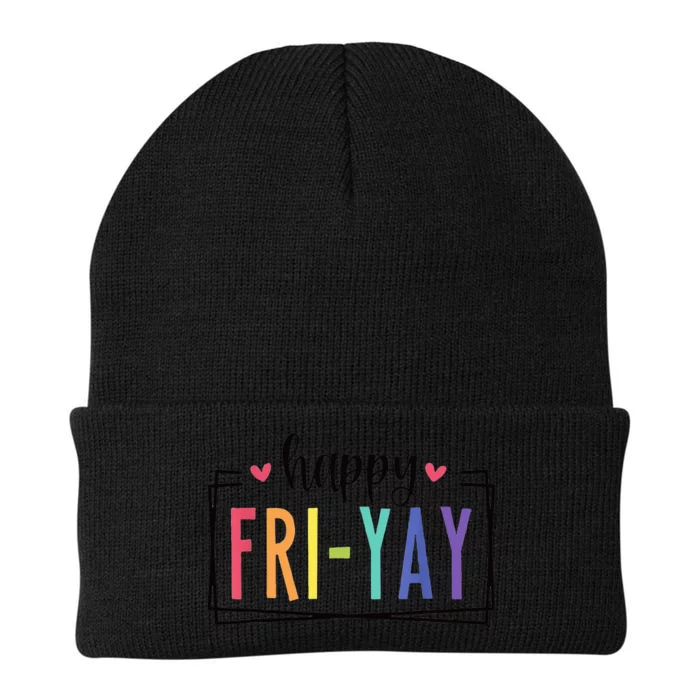 Happy FriYay Friday Lovers Fun Teacher Knit Cap Winter Beanie