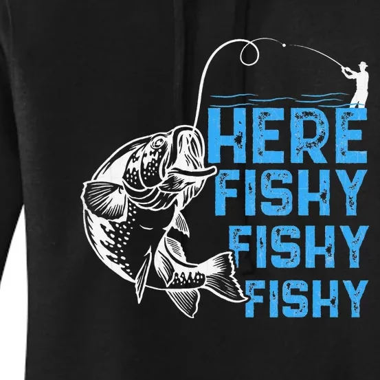 Here Fishy Funny Fishkeeping Aquarist Aquarium Graphic Women's Pullover Hoodie