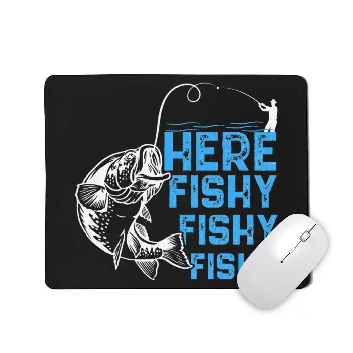 Here Fishy Funny Fishkeeping Aquarist Aquarium Graphic Mousepad