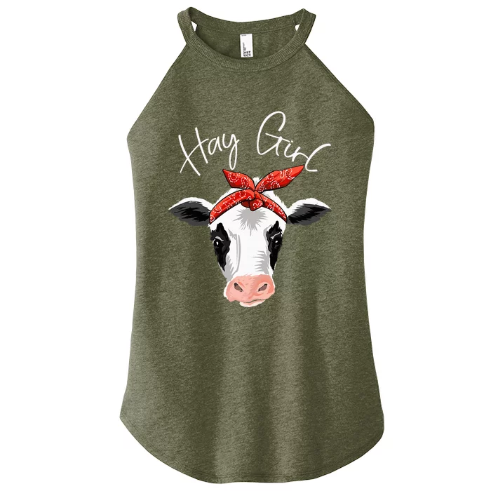 Hay Farmer Funny Cattle Cow Farm Lovers Gift Women Women’s Perfect Tri Rocker Tank